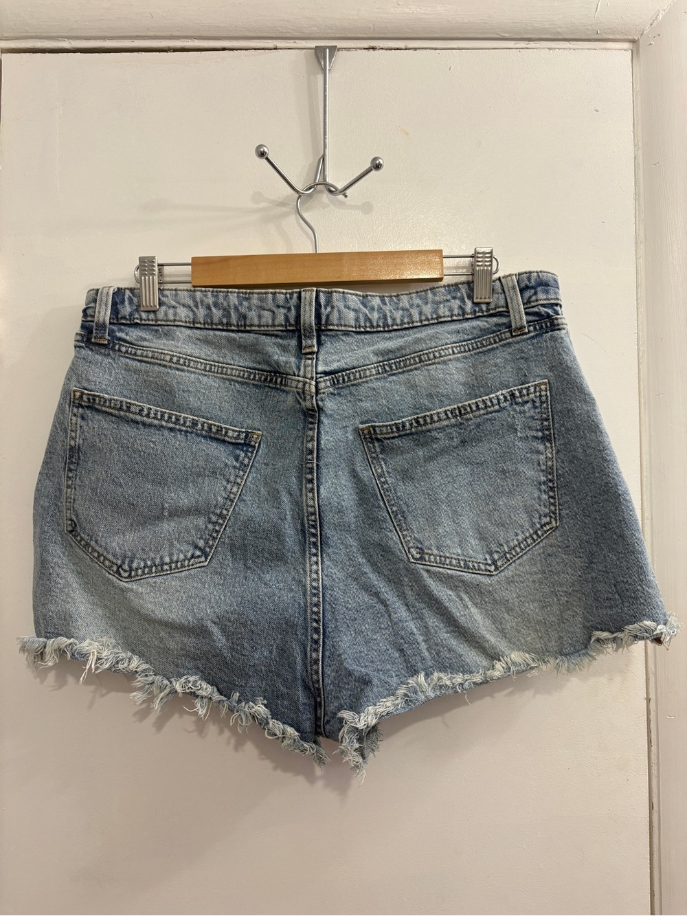 Light Blue Distressed Denim Jean Shorts - Picture 2 of 3